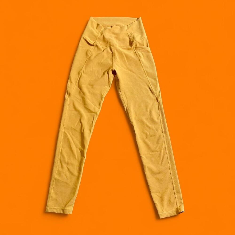 Wilo The Label Orange Ribbed Leggings - Size S
